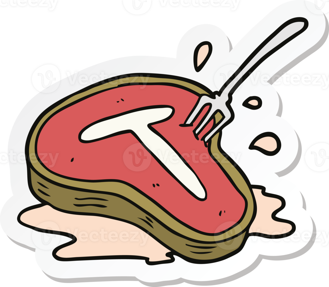 sticker of a cartoon steak png