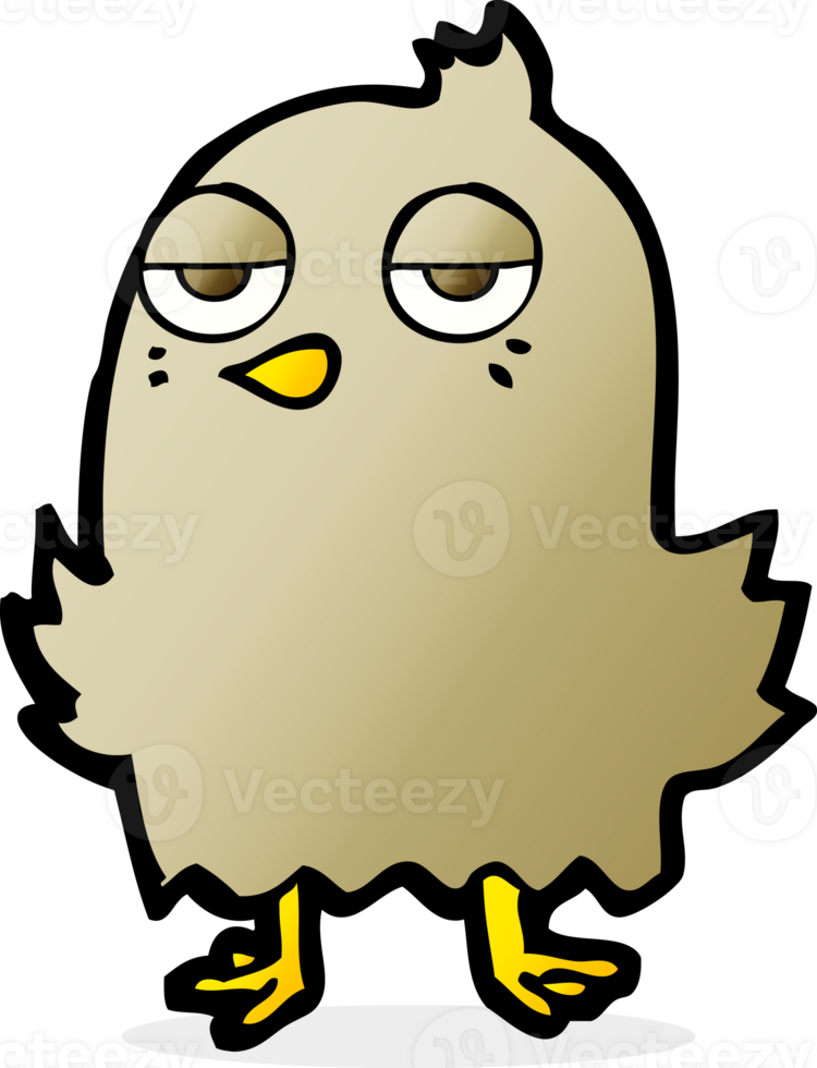cartoon bored bird png
