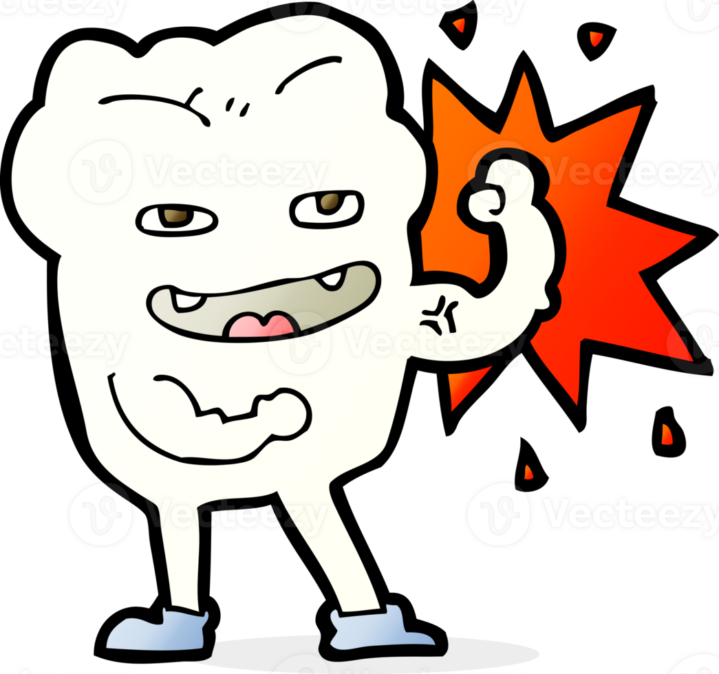 cartoon strong healthy tooth png
