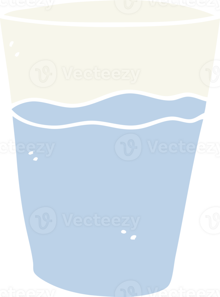 flat color style cartoon glass of water png