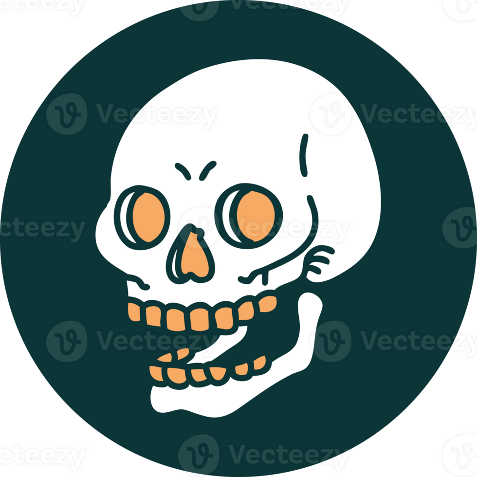 tattoo style icon of a skull png