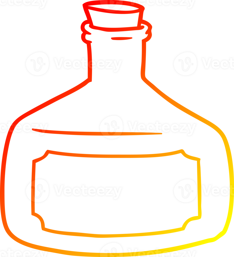 warm gradient line drawing old bottle cartoon png