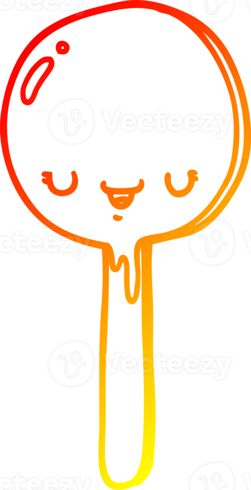 warm gradient line drawing cartoon candy lollipop png