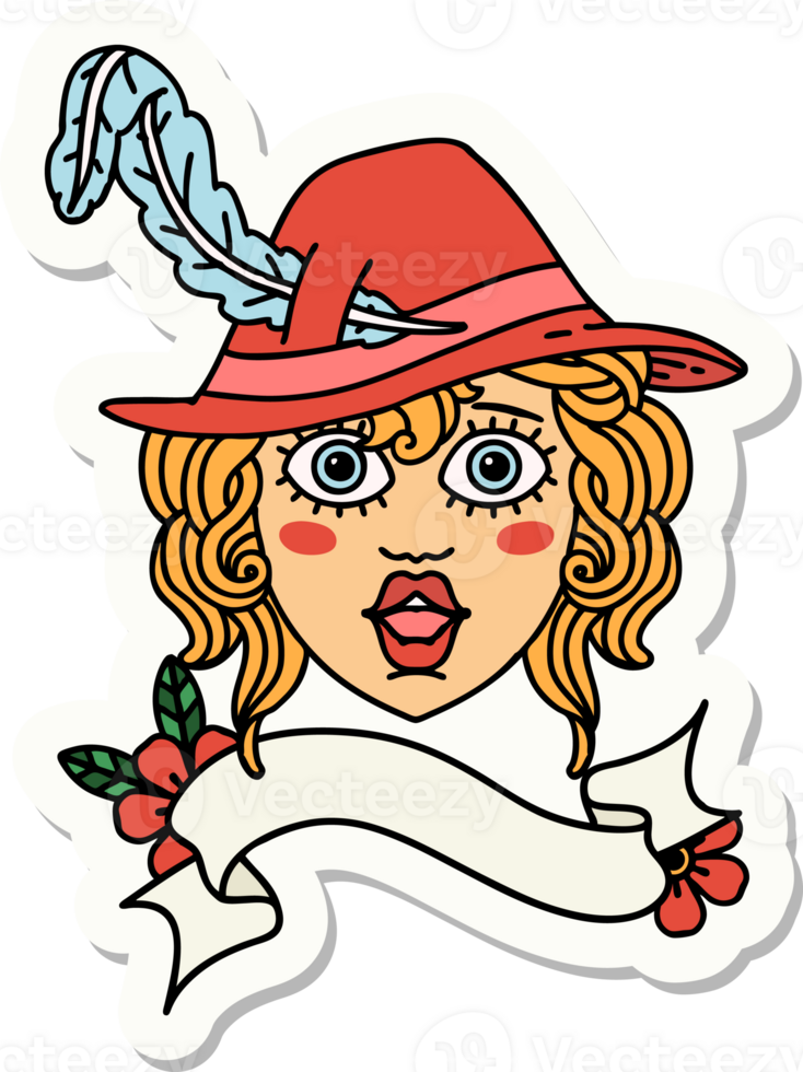 human bard character face sticker png