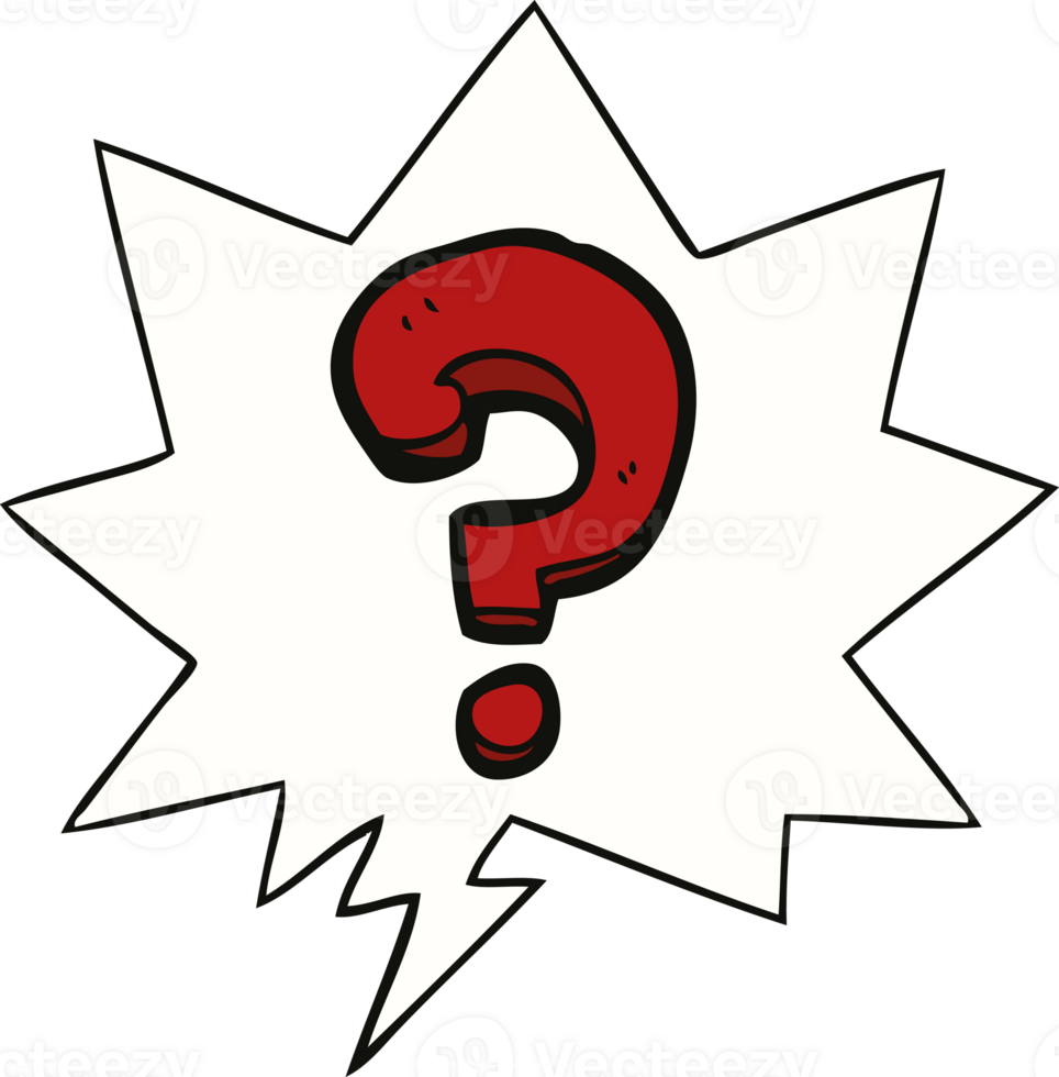 cartoon question mark and speech bubble png