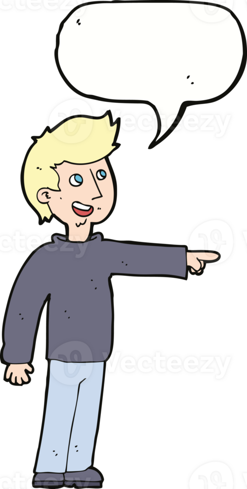 cartoon happy man pointing and laughing with speech bubble png