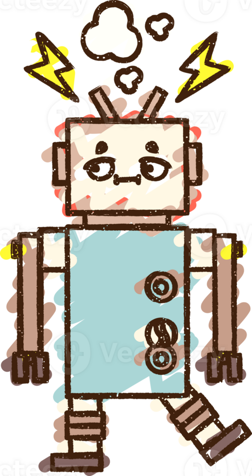 Robot Chalk Drawing png