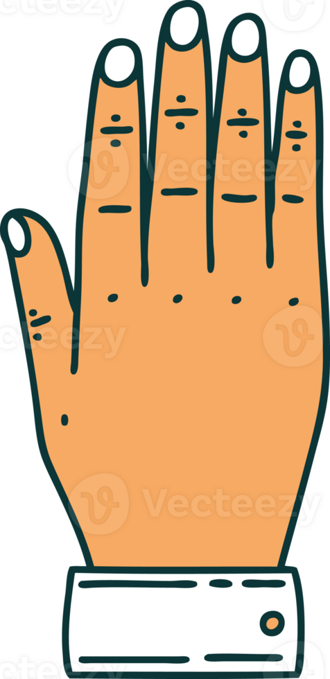 tattoo style icon of a hand png