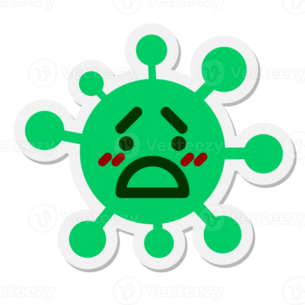 unhappy embarrassed virus sticker png