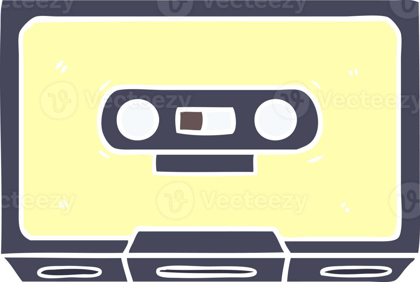 flat color style cartoon old cassette tape png