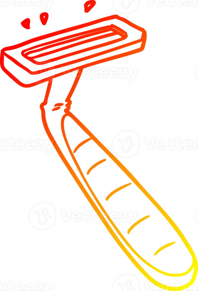 warm gradient line drawing of a cartoon disposable razor png