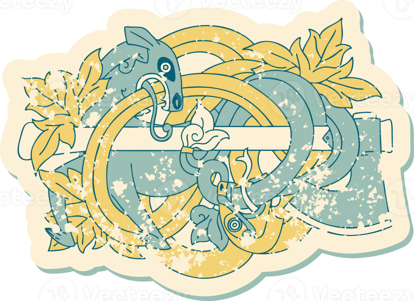iconic distressed sticker tattoo style image of medieval carving png