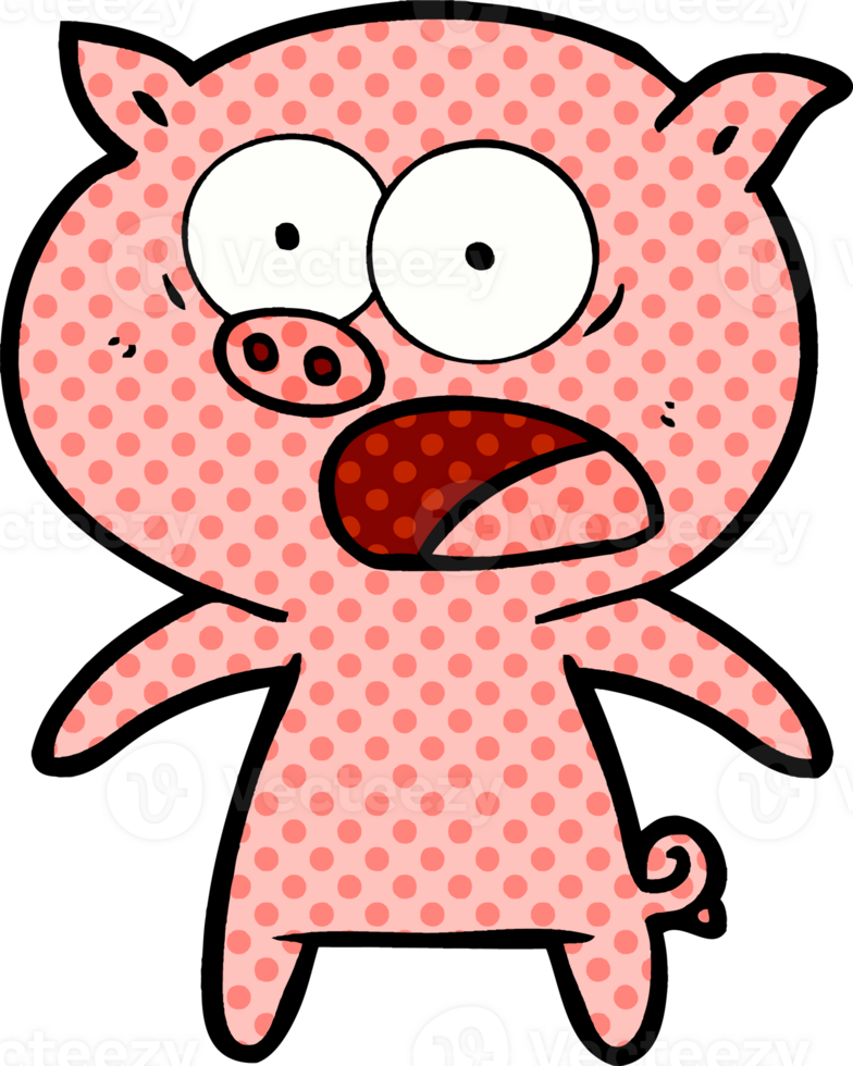 dessin animé cochon criant png