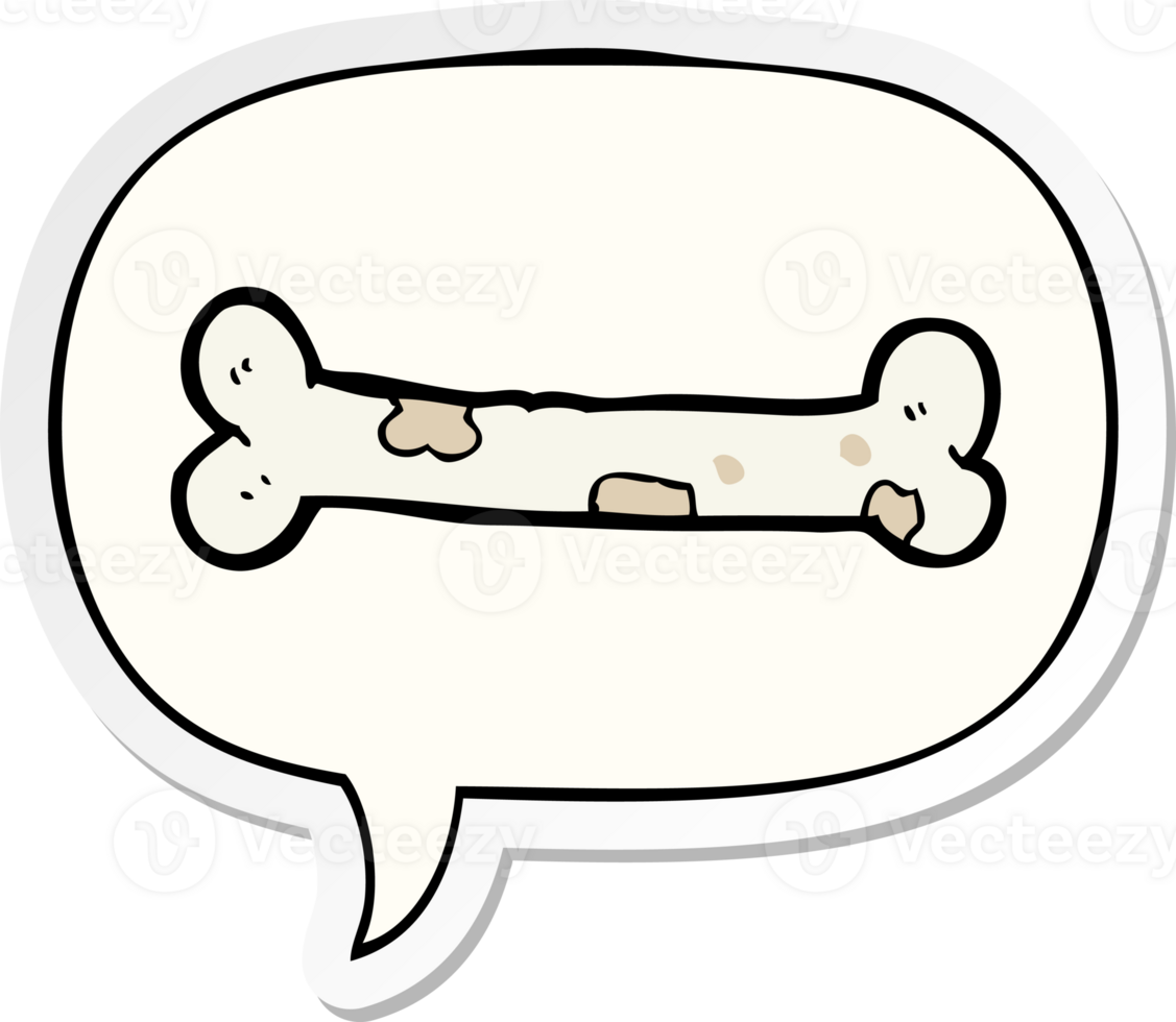 cartoon bone with speech bubble sticker png