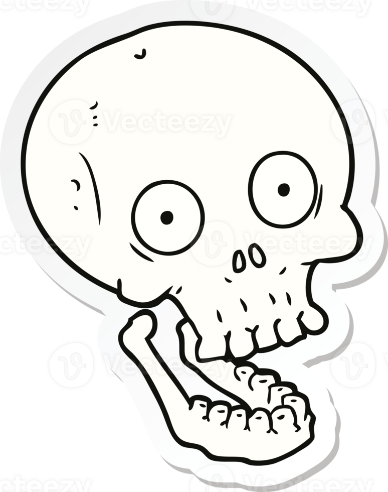 sticker of a cartoon skull png
