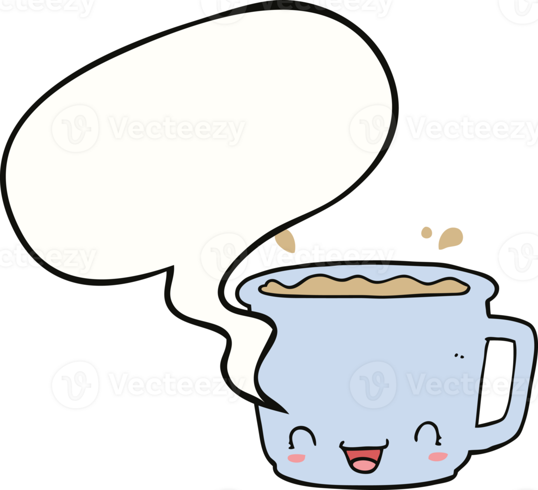 cartoon cup of coffee with speech bubble png