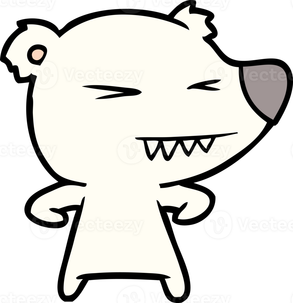 angry polar bear cartoon png