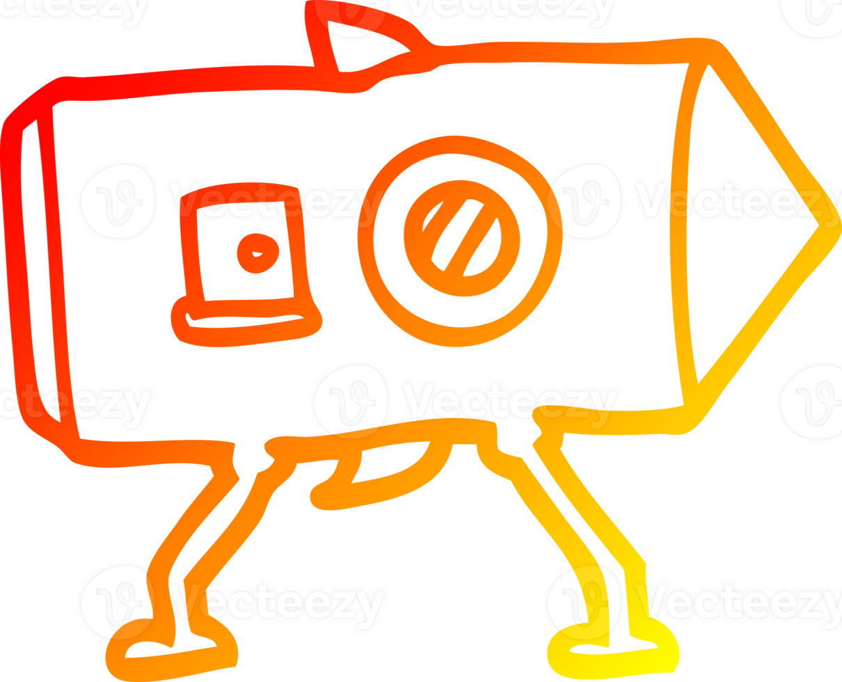 warm gradient line drawing of a cartoon landing spaceship png