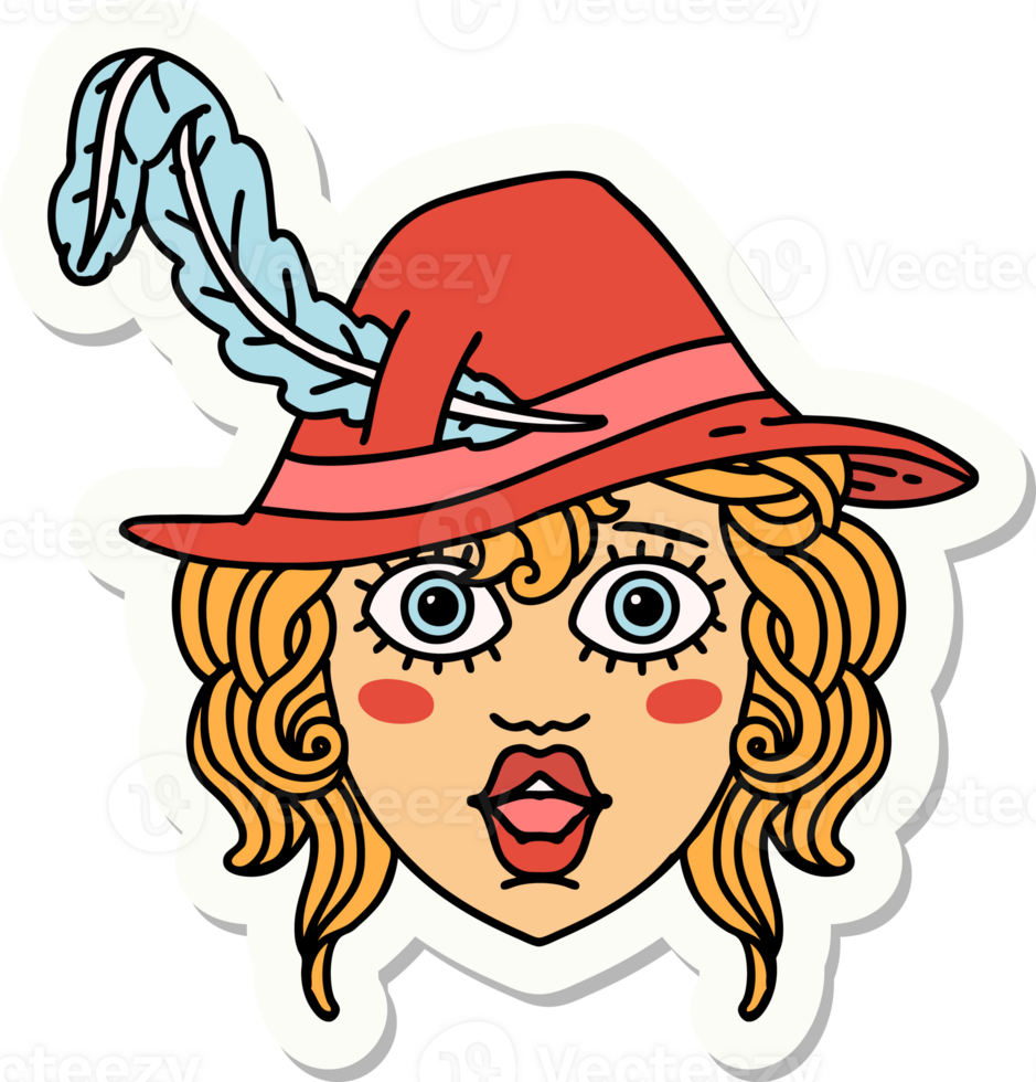 sticker of a human bard character png