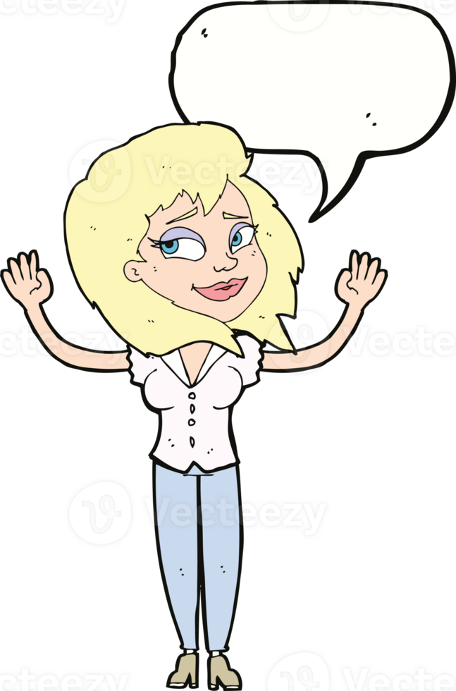 cartoon woman giving up with speech bubble png