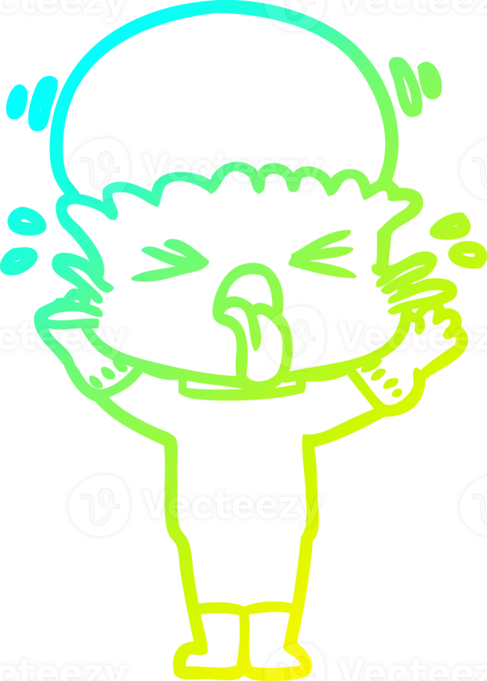 cold gradient line drawing of a weird cartoon alien png