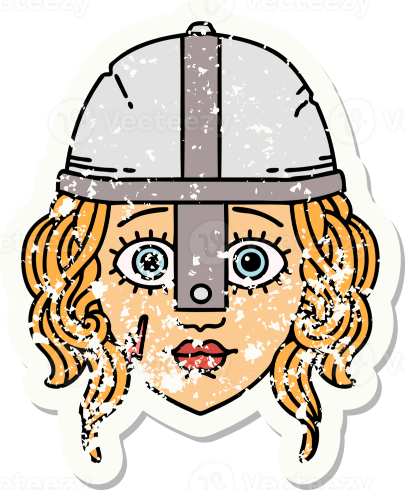 grunge klistermärke av en mänsklig kämpe png