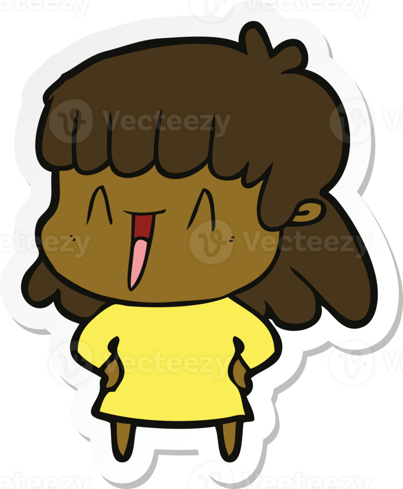 sticker of a cartoon woman png