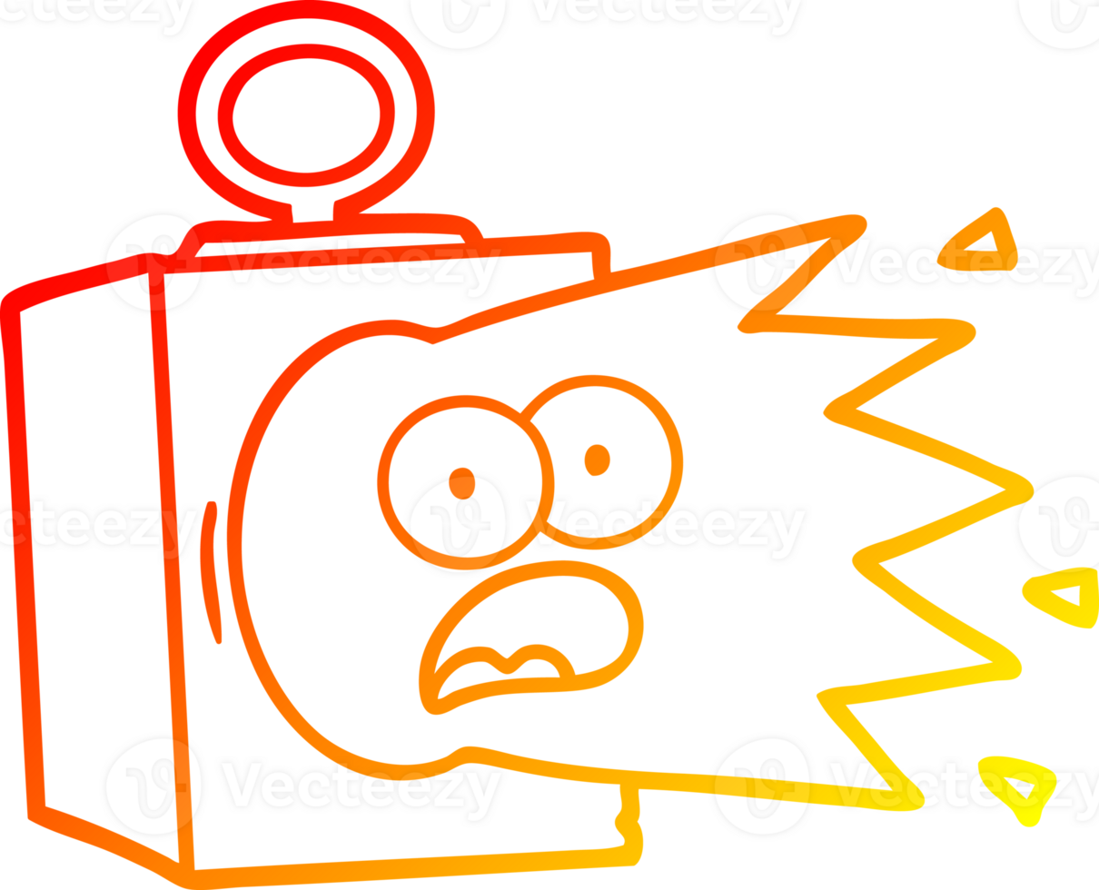 warm gradient line drawing of a cartoon industrial lamp png
