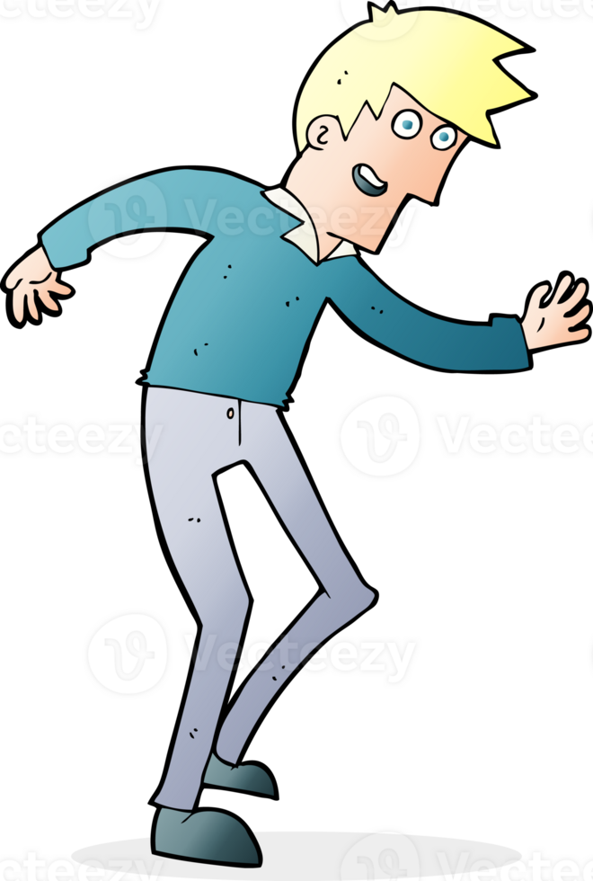 cartoon happy man dancing png
