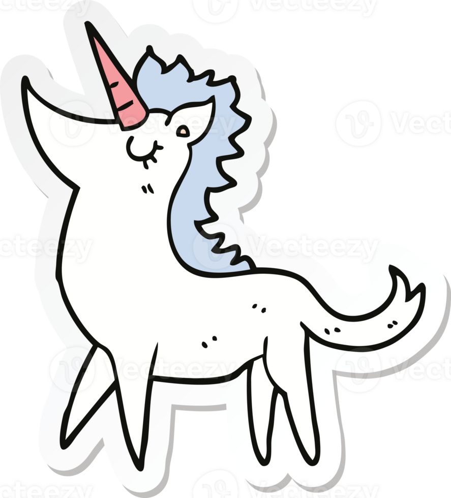 sticker of a cartoon unicorn png
