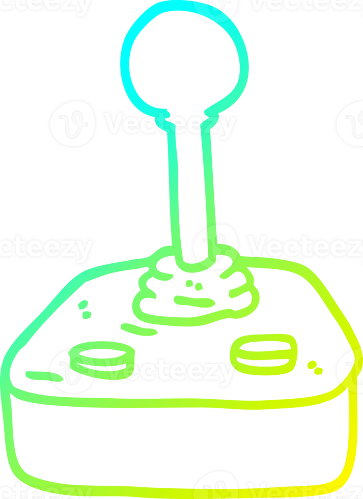 cold gradient line drawing of a cartoon joystick png