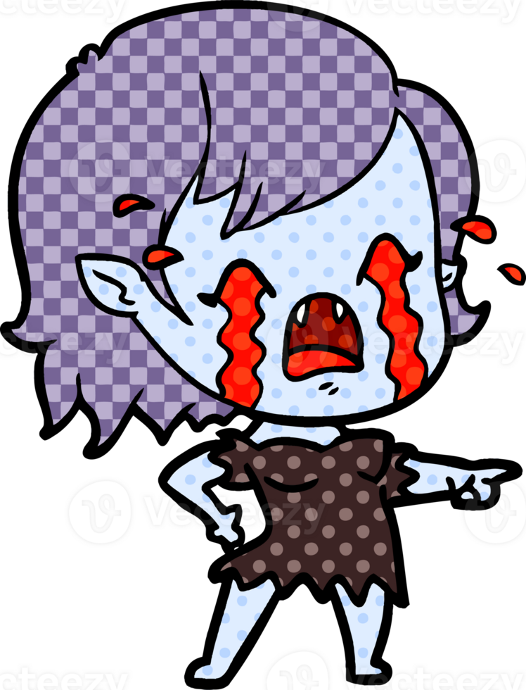 cartoon crying vampire girl png