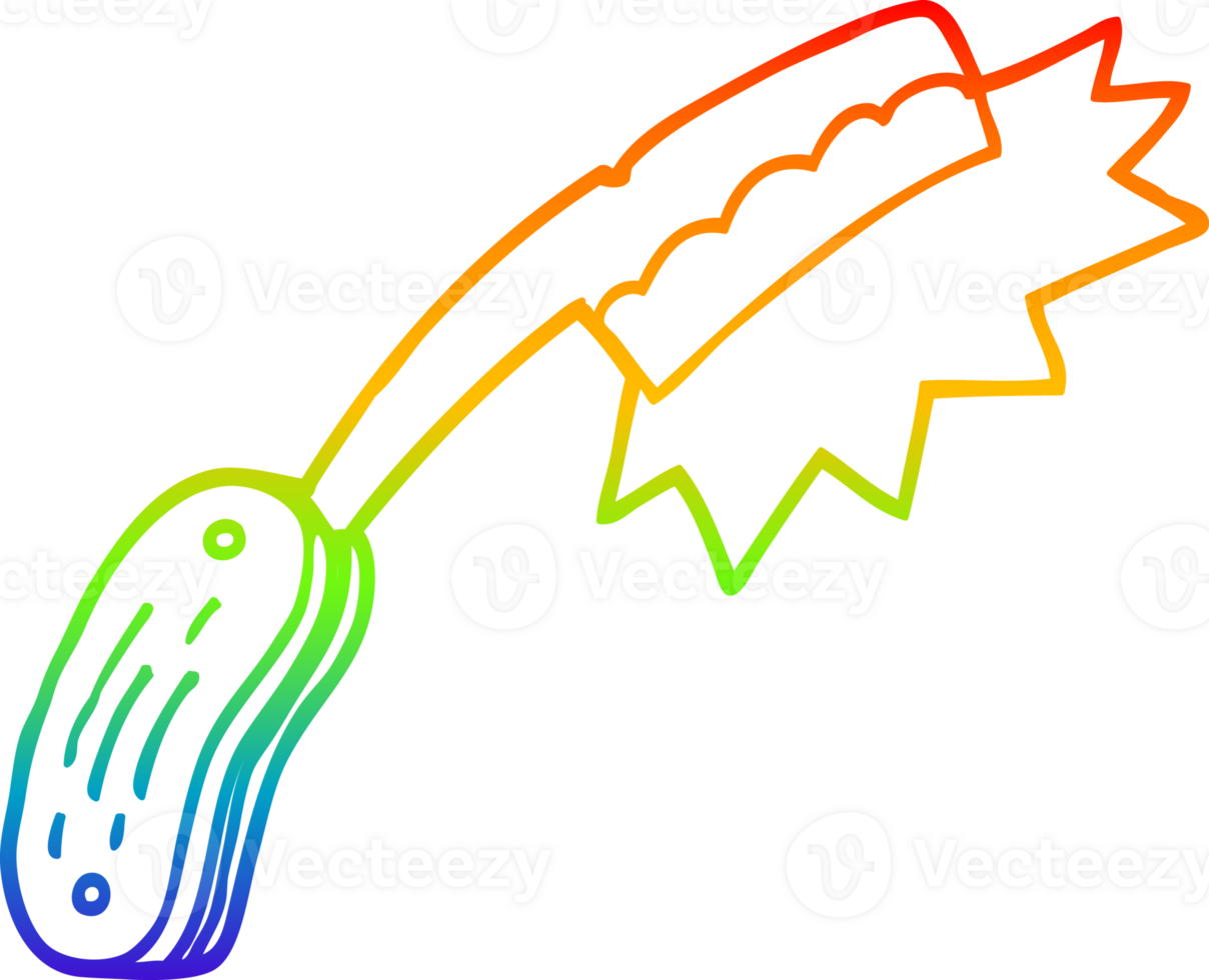 rainbow gradient line drawing of a cartoon cut throat razor png
