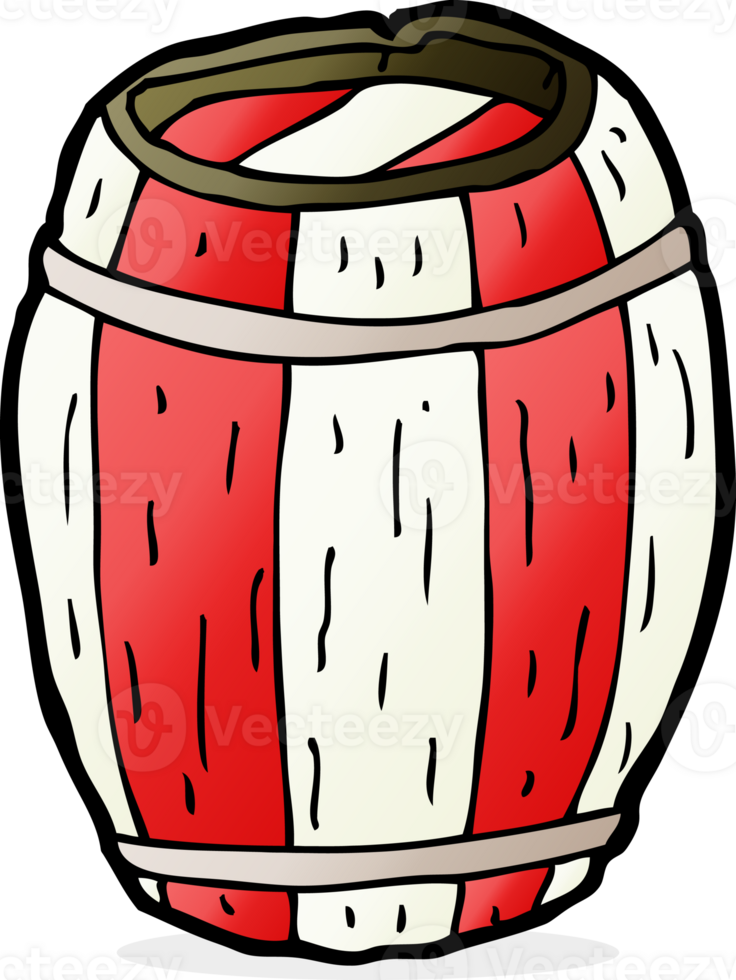 cartoon painted barrel png