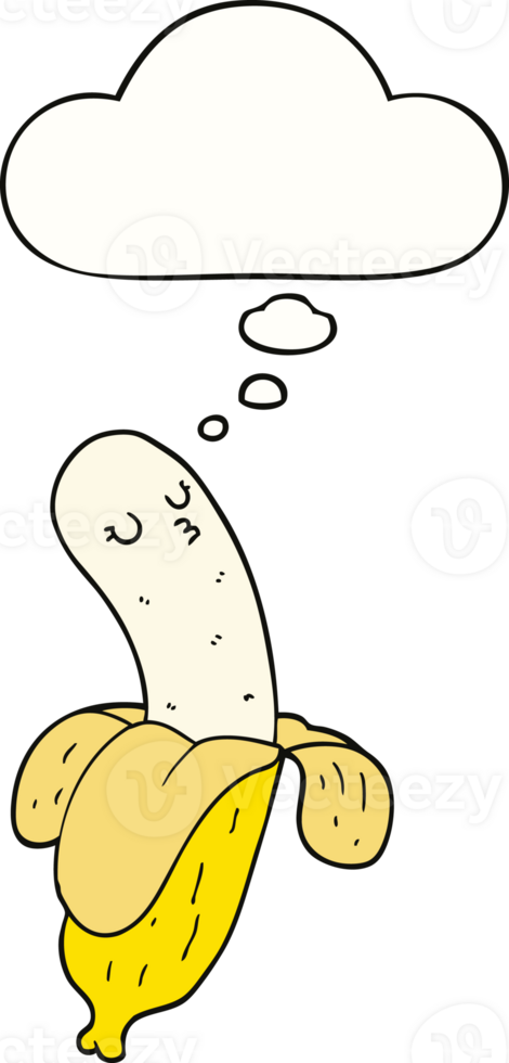 cartoon banana with thought bubble png