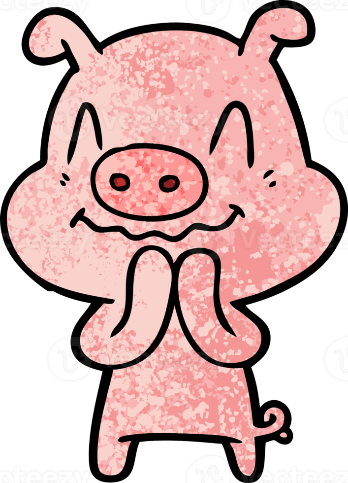 nervous cartoon pig png