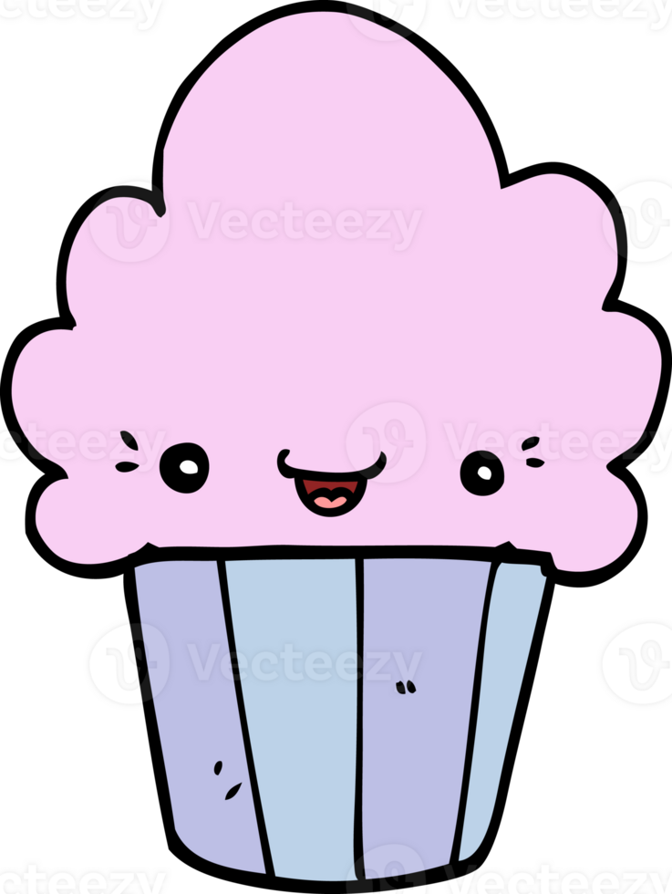 cartoon cupcake with face png
