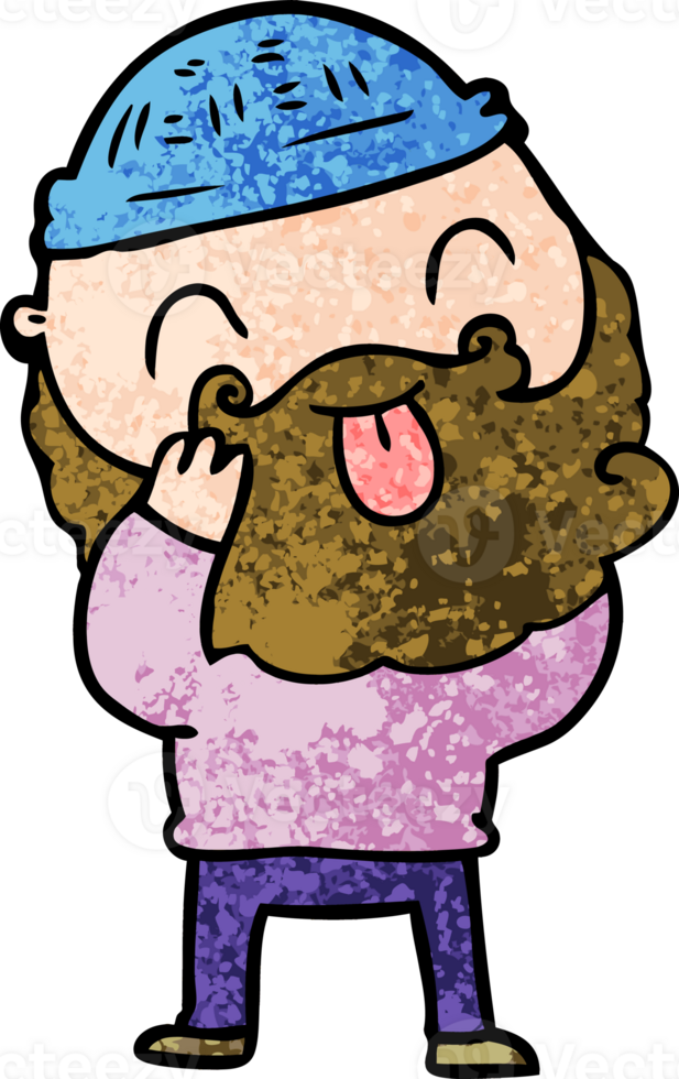man with beard sticking out tongue png