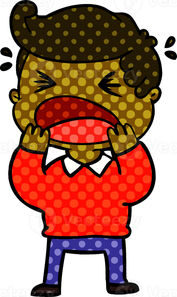 cartoon shouting man png