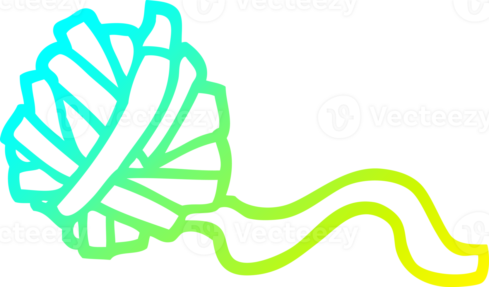 cold gradient line drawing of a cartoon ball of string png