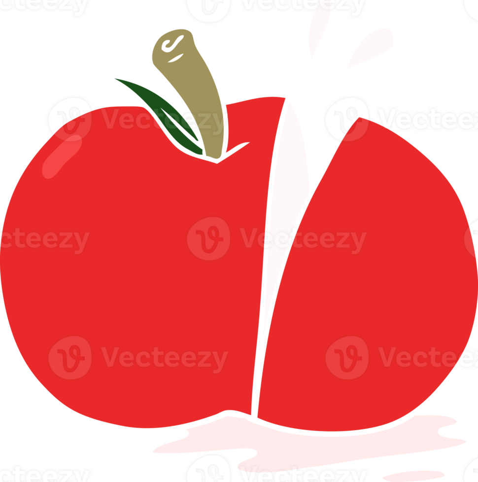 flat color style cartoon sliced apple png