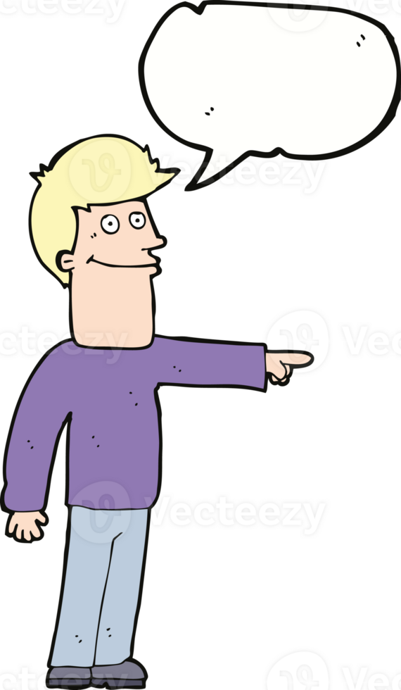 cartoon man pointing with speech bubble png