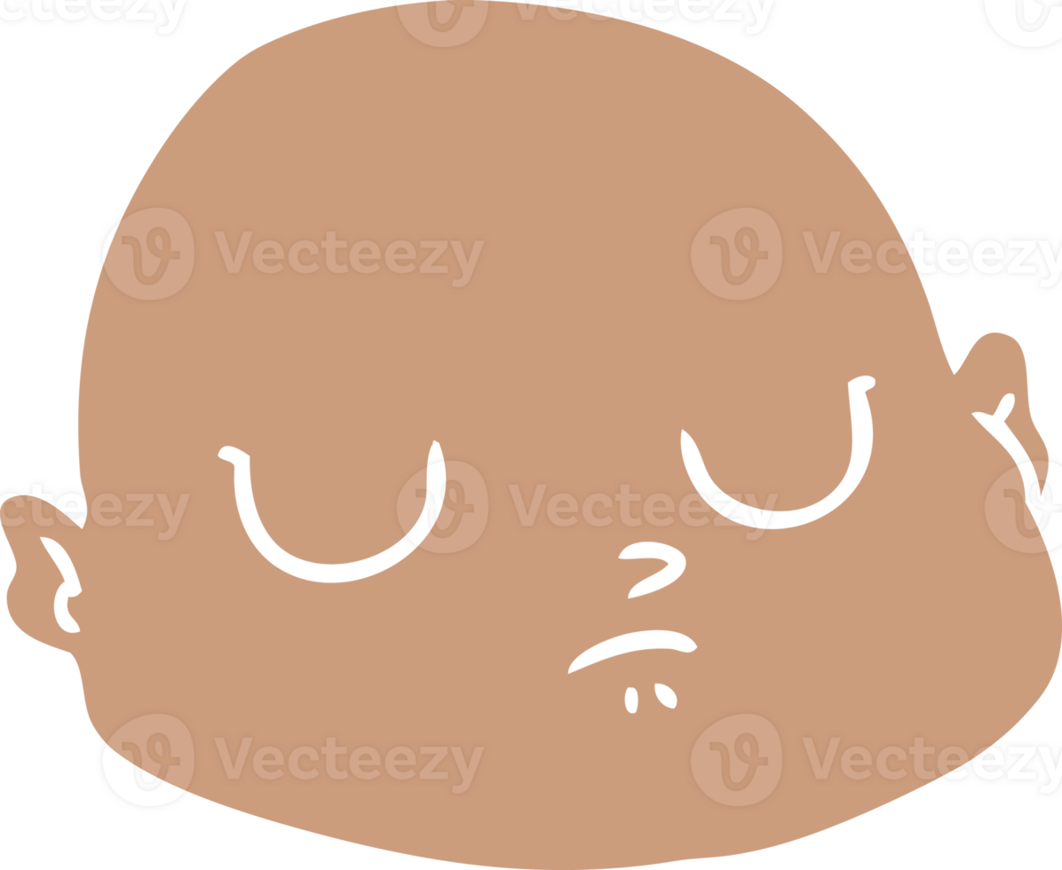 flat color style cartoon bald man png