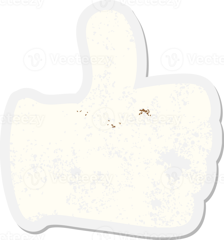 glove giving thumbs up symbol grunge sticker png