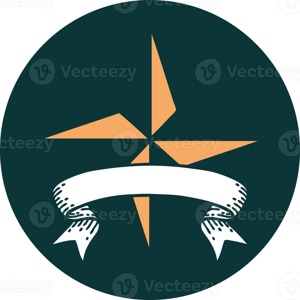 icon with banner of a star png