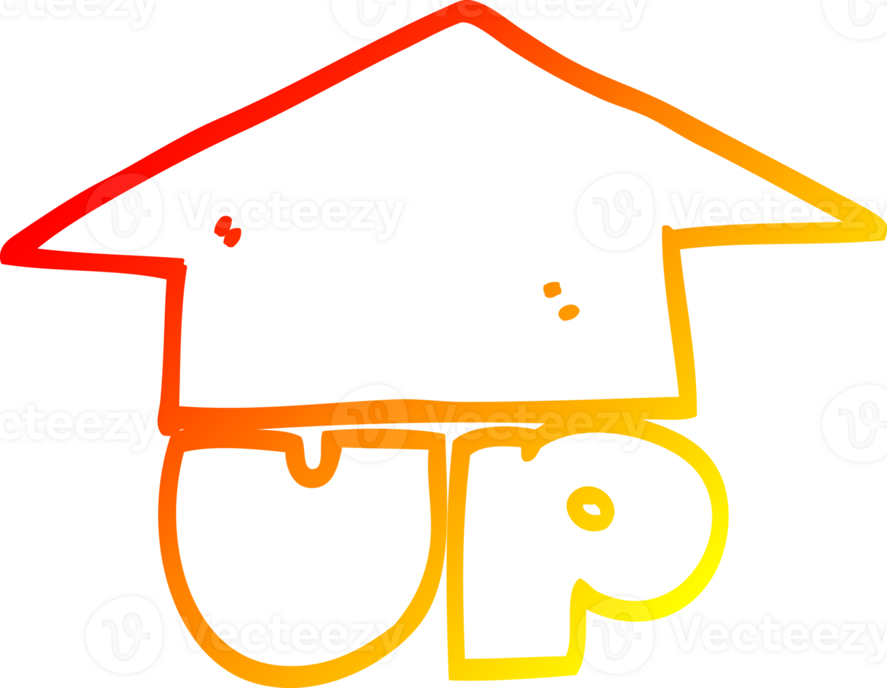 warm gradient line drawing cartoon up arrow png