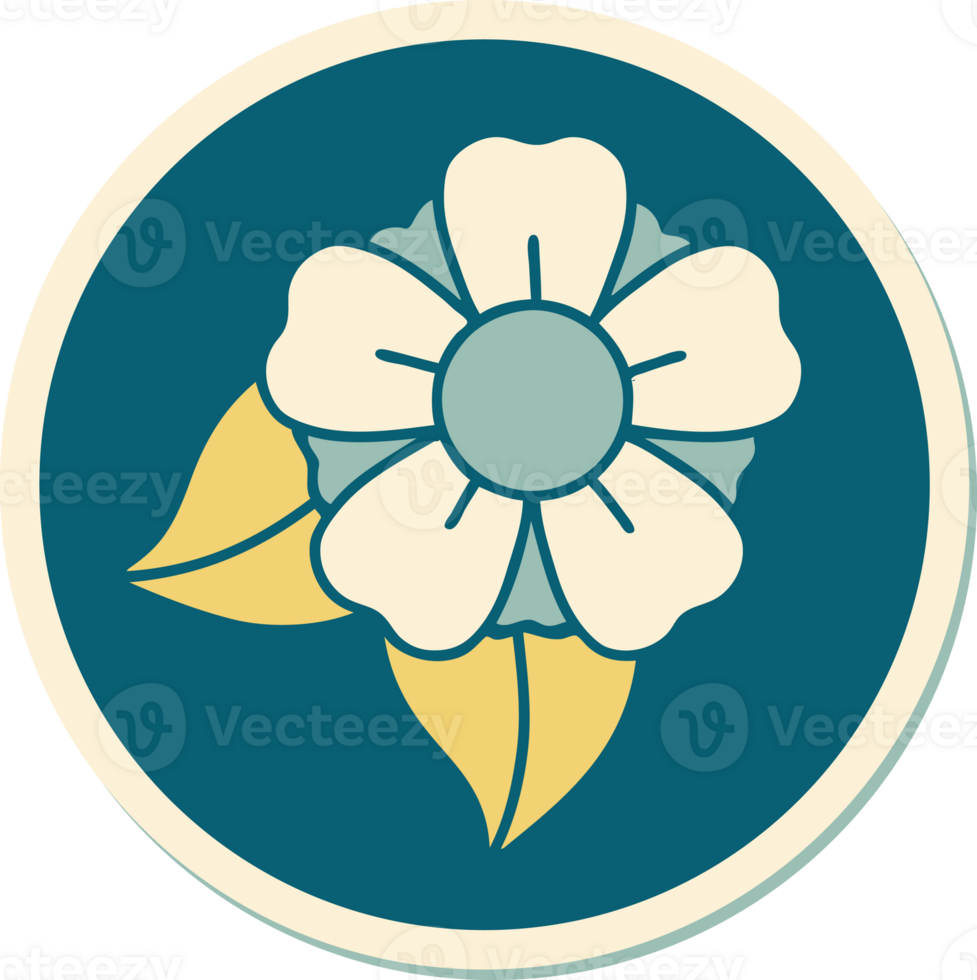 tattoo style sticker of a flower png