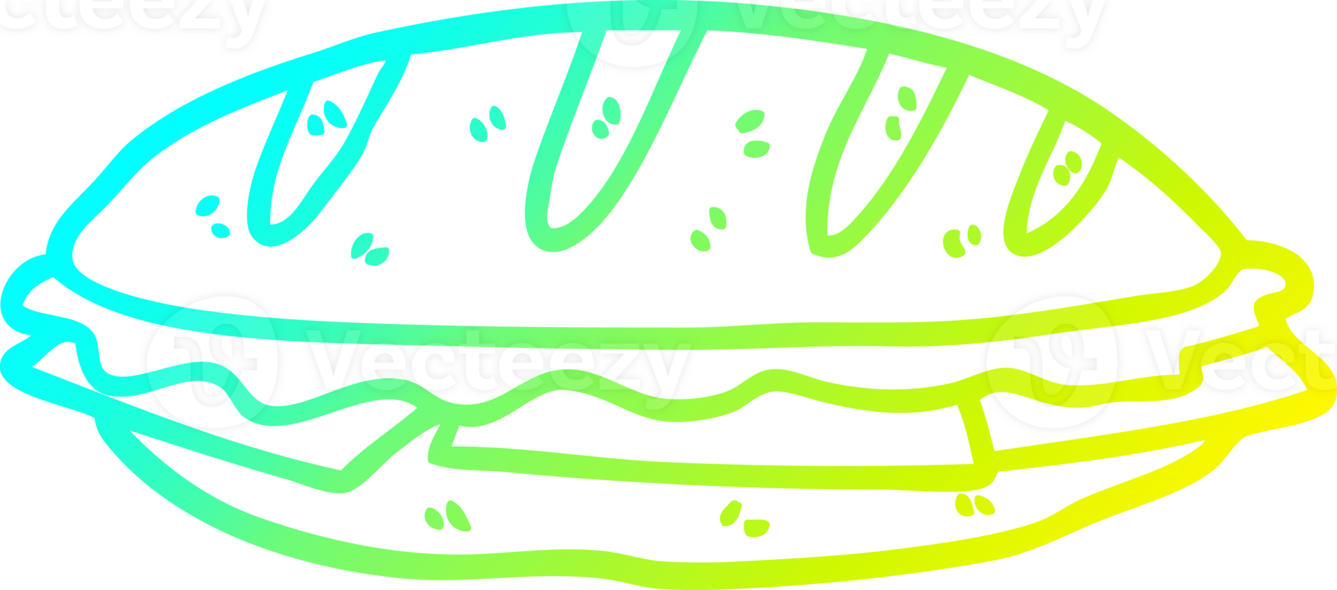 cold gradient line drawing cheese sandwich png
