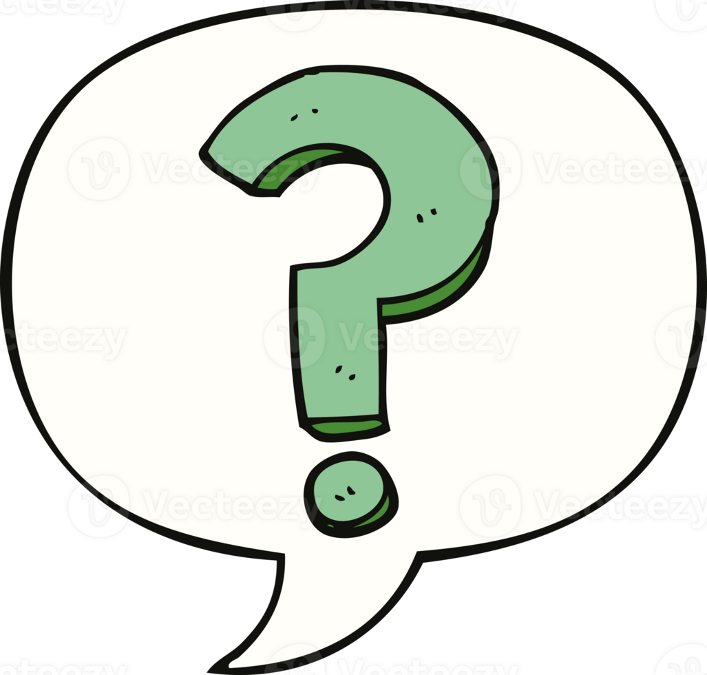 cartoon question mark and speech bubble png