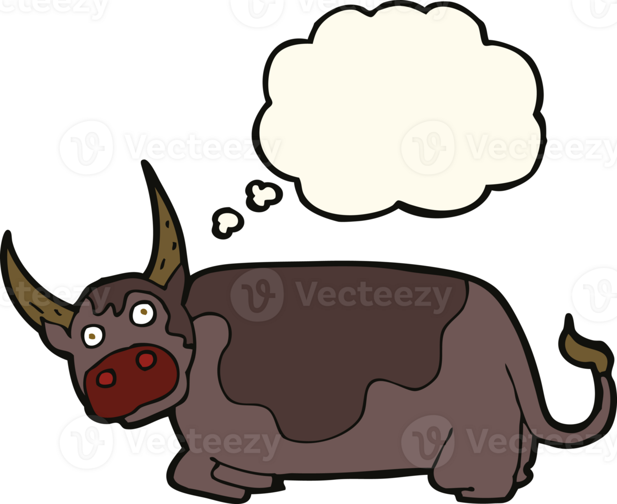 cartoon bull with thought bubble png